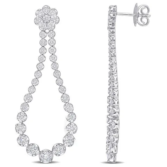 JMS always Earrings Original AMOUR 2 34 CT TDW Diamond Floral Teardrop Earrings In 14K White Gold JMS always Earrings Original AMOUR 2 34 CT TDW Diamond Floral Teardrop Earrings In 14K White Gold