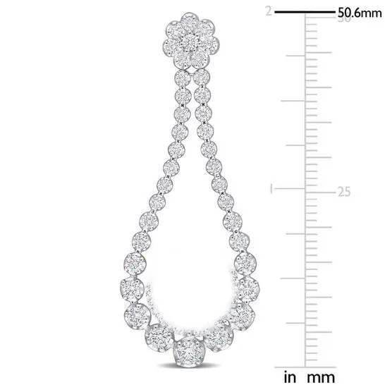 JMS always Earrings Original AMOUR 2 34 CT TDW Diamond Floral Teardrop Earrings In 14K White Gold JMS always Earrings Original AMOUR 2 34 CT TDW Diamond Floral Teardrop Earrings In 14K White Gold