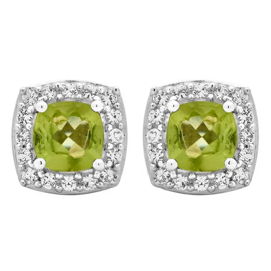 JMS always Earrings Original DiamondMuse Created Peridot and White Sapphire Sterling Silver Earrings JMS always Earrings Original DiamondMuse Created Peridot and White Sapphire Sterling Silver Earrings