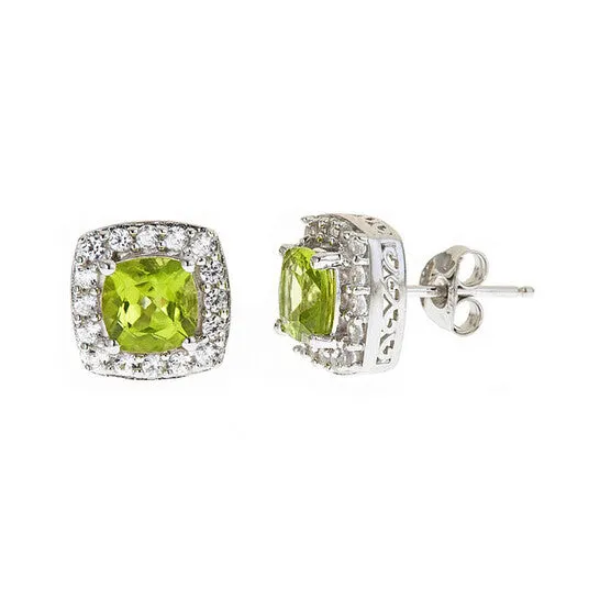 JMS always Earrings Original DiamondMuse Created Peridot and White Sapphire Sterling Silver Earrings JMS always Earrings Original DiamondMuse Created Peridot and White Sapphire Sterling Silver Earrings