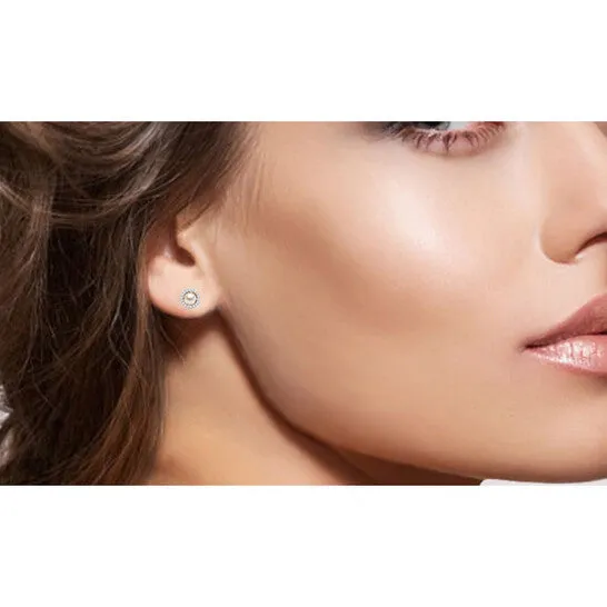 JMS always Earrings Original DiamondMuse Pearl and White Sapphire Birthstone Womens Earring in Sterling Silver JMS always Earrings Original DiamondMuse Pearl and White Sapphire Birthstone Womens Earring in Sterling Silver
