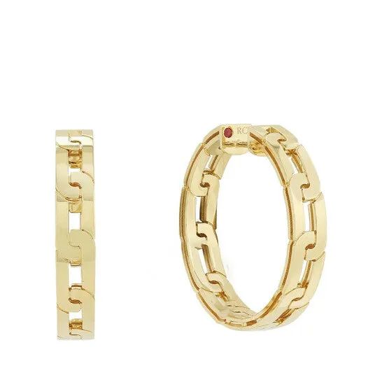 JMS always Earrings Original Roberto Coin 18K Yellow Gold Navarra Collection Hoop Earrings 8883243AYER0 JMS always Earrings Original Roberto Coin 18K Yellow Gold Navarra Collection Hoop Earrings 8883243AYER0