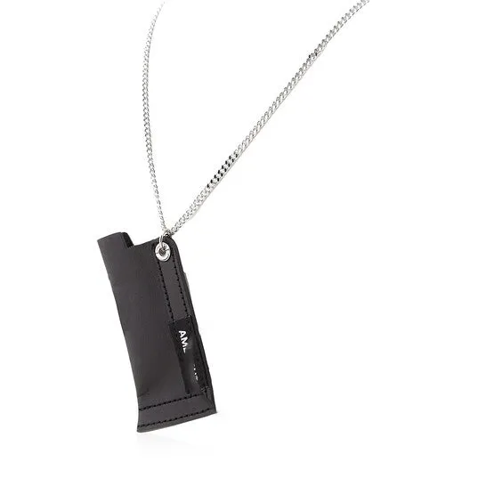 JMS always Necklaces Original Ambush Mens Black Silver Leather Lighter Case Necklace JMS always Necklaces Original Ambush Mens Black Silver Leather Lighter Case Necklace