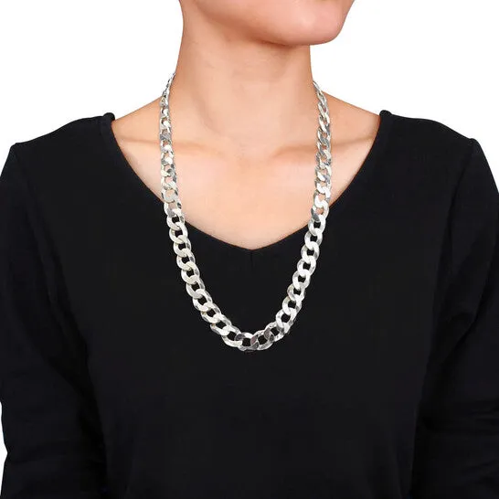 JMS always Necklaces Original AMOUR 125mm Curb Chain Necklace In Sterling Silver 24 In JMS always Necklaces Original AMOUR 125mm Curb Chain Necklace In Sterling Silver 24 In