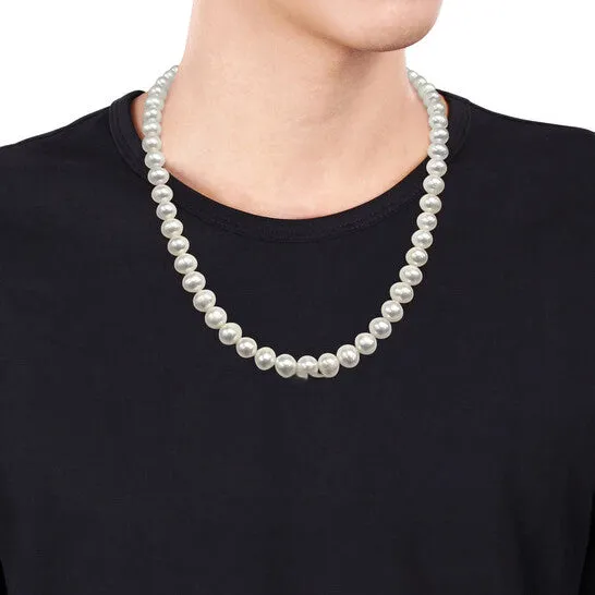JMS always Necklaces Original AMOUR 995mm Offround Freshwater Cultured Mens Pearl Necklace with Large Sterling Silver Lobster Clasp 20 In JMS always Necklaces Original AMOUR 995mm Offround Freshwater Cultured Mens Pearl Necklace with Large Sterling Silver Lobster Clasp 20 In