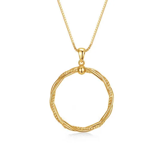 JMS always Necklaces Original Rachel Glauber 14k Yellow Gold Plated Twisted Rope Eternity Wreath Halo Box Chain Necklace JMS always Necklaces Original Rachel Glauber 14k Yellow Gold Plated Twisted Rope Eternity Wreath Halo Box Chain Necklace