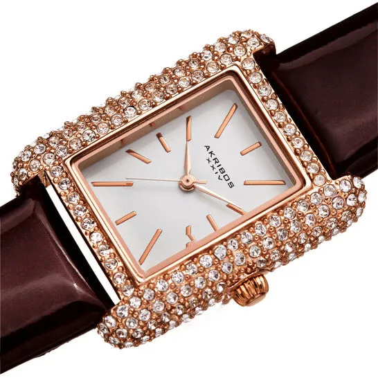 JMS always Original Akribos XXIV White Dial Brown Leather Ladies Watch AK1068BR Watches JMS always Original Akribos XXIV White Dial Brown Leather Ladies Watch AK1068BR Watches