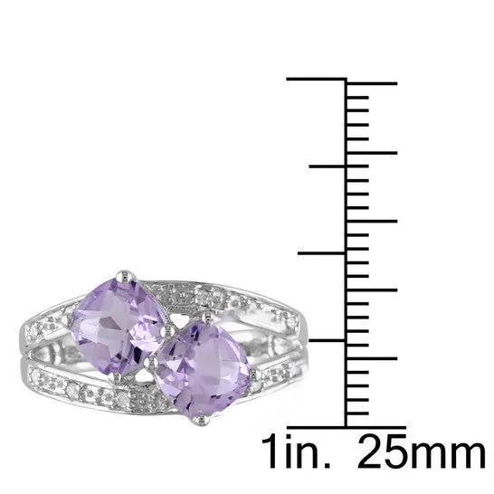 JMS always Original Amour 005 CT TDW Diamond and 2 CT TGW Rose de France Ring in Sterling Silver Rings JMS always Original Amour 005 CT TDW Diamond and 2 CT TGW Rose de France Ring in Sterling Silver Rings