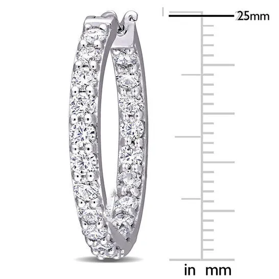 JMS always Original AMOUR 2 12 CT DEW Created Moissanite Beaded Hoop Earrings In 10K White Gold Earrings JMS always Original AMOUR 2 12 CT DEW Created Moissanite Beaded Hoop Earrings In 10K White Gold Earrings