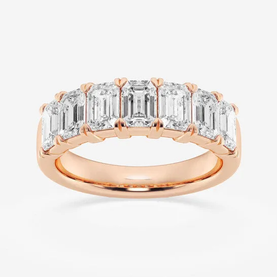 JMS always Original Brilliant Diamond 14K Rose Gold 3 CTTW EmeraldCut LAB GROWN Diamond Seven Stone Anniversary Band FG SI1 Rings JMS always Original Brilliant Diamond 14K Rose Gold 3 CTTW EmeraldCut LAB GROWN Diamond Seven Stone Anniversary Band FG SI1 Rings