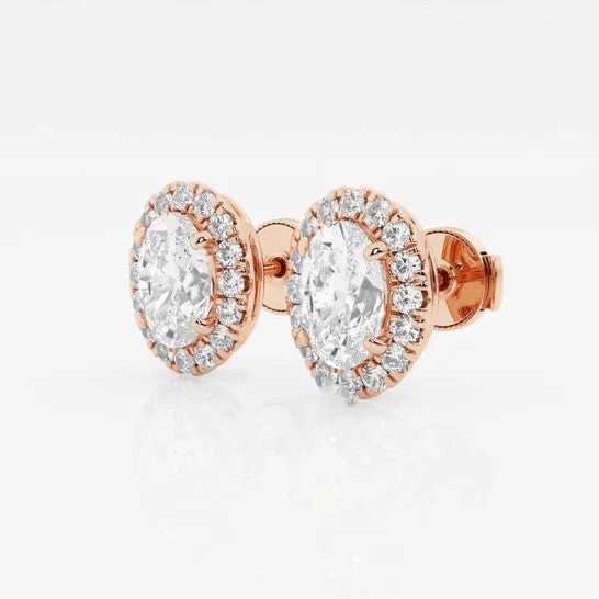 JMS always Original Brilliant Diamond 14KT Rose Gold 2 38 cttw OvalCut Lab Grown Diamond Halo Stud Earrings for Women FGVSSI GSI Earrings JMS always Original Brilliant Diamond 14KT Rose Gold 2 38 cttw OvalCut Lab Grown Diamond Halo Stud Earrings for Women FGVSSI GSI Earrings