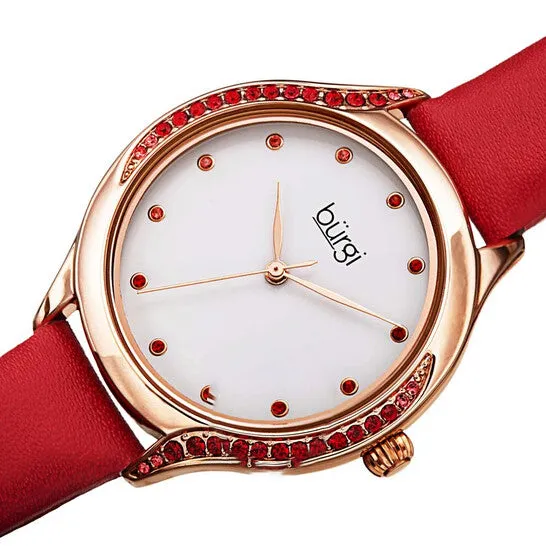 JMS always Original Burgi Crystal White Dial Red Leather Ladies Watch BUR239RD Watches JMS always Original Burgi Crystal White Dial Red Leather Ladies Watch BUR239RD Watches