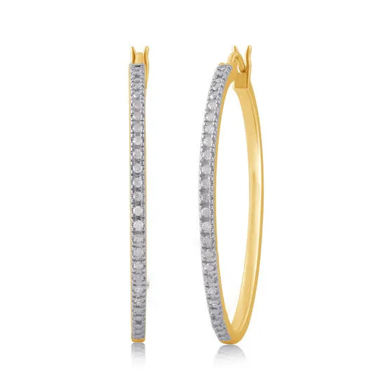 JMS always Original DiamondMuse 025 cttw Diamond Womens Hoop Earrings in Yellow Gold over Sterling Silver IJ I2I3 Earrings JMS always Original DiamondMuse 025 cttw Diamond Womens Hoop Earrings in Yellow Gold over Sterling Silver IJ I2I3 Earrings