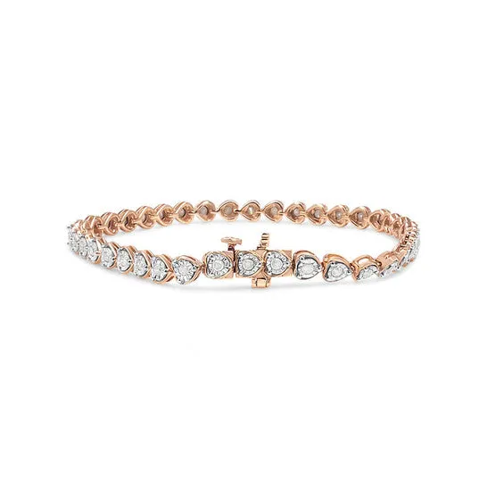 JMS always Original Haus of Brilliance 10K Rose Gold Plated 925 Sterling Silver 10 Cttw Miracle Set Diamond HeartLink 7 Tennis Bracelet IJ Color I2I3 Clarity Bracelets JMS always Original Haus of Brilliance 10K Rose Gold Plated 925 Sterling Silver 10 Cttw Miracle Set Diamond HeartLink 7 Tennis Bracelet IJ Color I2I3 Clarity Bracelets