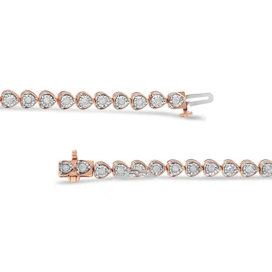 JMS always Original Haus of Brilliance 10K Rose Gold Plated 925 Sterling Silver 10 Cttw Miracle Set Diamond HeartLink 7 Tennis Bracelet IJ Color I2I3 Clarity Bracelets JMS always Original Haus of Brilliance 10K Rose Gold Plated 925 Sterling Silver 10 Cttw Miracle Set Diamond HeartLink 7 Tennis Bracelet IJ Color I2I3 Clarity Bracelets