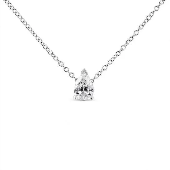 JMS always Original Haus of Brilliance 14K White Gold 12 Cttw Pear Shape Lab Grown Diamond Solitaire Pendant Necklace FG Color VS2SI1 Clarity Necklaces JMS always Original Haus of Brilliance 14K White Gold 12 Cttw Pear Shape Lab Grown Diamond Solitaire Pendant Necklace FG Color VS2SI1 Clarity Necklaces
