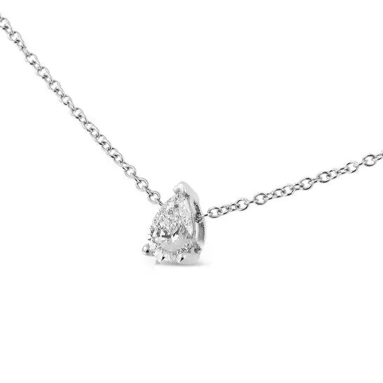 JMS always Original Haus of Brilliance 14K White Gold 12 Cttw Pear Shape Lab Grown Diamond Solitaire Pendant Necklace FG Color VS2SI1 Clarity Necklaces JMS always Original Haus of Brilliance 14K White Gold 12 Cttw Pear Shape Lab Grown Diamond Solitaire Pendant Necklace FG Color VS2SI1 Clarity Necklaces