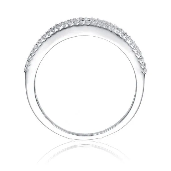 JMS always Original Megan Walford Sterling Silver Rhodium Plated Emerald Cubic Zirconia Band Ring Rings JMS always Original Megan Walford Sterling Silver Rhodium Plated Emerald Cubic Zirconia Band Ring Rings