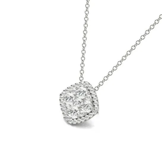 JMS always Original Tresorra 18K White Gold Fancy Yellow Cushion Halo Cluster Diamond Pendant Necklace Necklaces JMS always Original Tresorra 18K White Gold Fancy Yellow Cushion Halo Cluster Diamond Pendant Necklace Necklaces