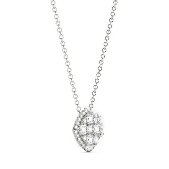 JMS always Original Tresorra 18K White Gold Fancy Yellow Cushion Halo Cluster Diamond Pendant Necklace Necklaces JMS always Original Tresorra 18K White Gold Fancy Yellow Cushion Halo Cluster Diamond Pendant Necklace Necklaces
