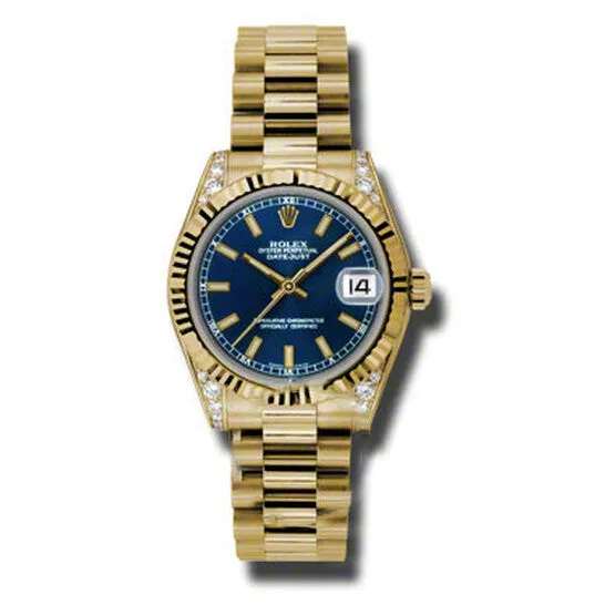 JMS always PreStyled Sets Original Rolex Datejust Lady 31 Blue Dial 18K Yellow Gold President Automatic Ladies Watch 178238BLSP JMS always PreStyled Sets Original Rolex Datejust Lady 31 Blue Dial 18K Yellow Gold President Automatic Ladies Watch 178238BLSP