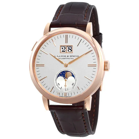 JMS always Rings Original A Lange Sohne Saxonia 18kt Rose Gold Moon Phase Automatic Silver Dial Mens Watch 384032 JMS always Rings Original A Lange Sohne Saxonia 18kt Rose Gold Moon Phase Automatic Silver Dial Mens Watch 384032