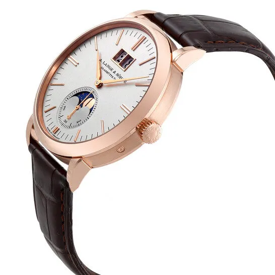JMS always Rings Original A Lange Sohne Saxonia 18kt Rose Gold Moon Phase Automatic Silver Dial Mens Watch 384032 JMS always Rings Original A Lange Sohne Saxonia 18kt Rose Gold Moon Phase Automatic Silver Dial Mens Watch 384032