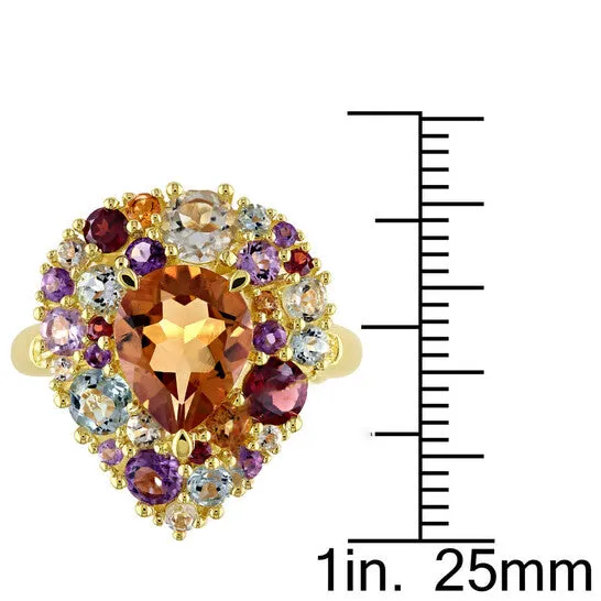 JMS always Rings Original Amour 002 CT TDW Diamond and 4 34 CT TGW MultiGemstone Color Ring in Yellow Silver JMS always Rings Original Amour 002 CT TDW Diamond and 4 34 CT TGW MultiGemstone Color Ring in Yellow Silver