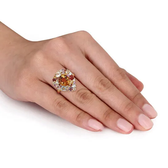 JMS always Rings Original Amour 002 CT TDW Diamond and 4 34 CT TGW MultiGemstone Color Ring in Yellow Silver JMS always Rings Original Amour 002 CT TDW Diamond and 4 34 CT TGW MultiGemstone Color Ring in Yellow Silver