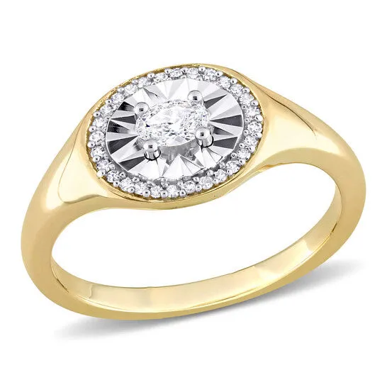 JMS always Rings Original Amour 14 CT Oval and RoundCut Diamond Ring in 14k Yellow Gold JMS always Rings Original Amour 14 CT Oval and RoundCut Diamond Ring in 14k Yellow Gold