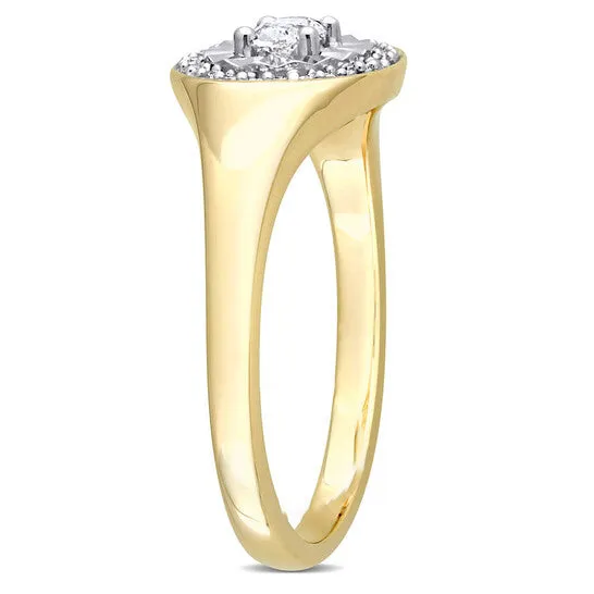 JMS always Rings Original Amour 14 CT Oval and RoundCut Diamond Ring in 14k Yellow Gold JMS always Rings Original Amour 14 CT Oval and RoundCut Diamond Ring in 14k Yellow Gold