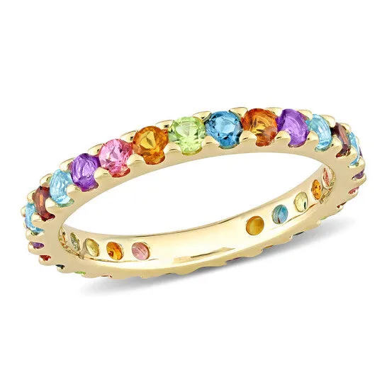 JMS always Rings Original Amour 10k Yellow Gold 1 18 CT TGW Multi Color Gemstone Eternity Ring JMS always Rings Original Amour 10k Yellow Gold 1 18 CT TGW Multi Color Gemstone Eternity Ring