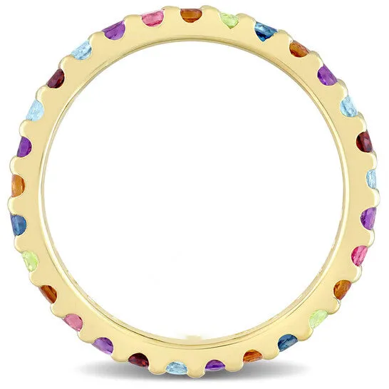 JMS always Rings Original Amour 10k Yellow Gold 1 18 CT TGW Multi Color Gemstone Eternity Ring JMS always Rings Original Amour 10k Yellow Gold 1 18 CT TGW Multi Color Gemstone Eternity Ring
