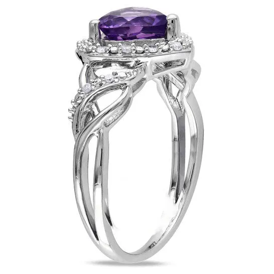 JMS always Rings Original Amour Silver 110 CT Diamond TW And 1 110 CT TGW AmethystBrazil Fashion Ring JMS always Rings Original Amour Silver 110 CT Diamond TW And 1 110 CT TGW AmethystBrazil Fashion Ring