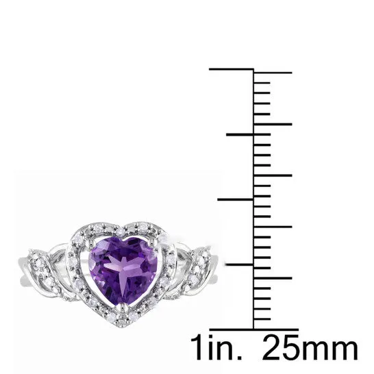 JMS always Rings Original Amour Silver 110 CT Diamond TW And 1 110 CT TGW AmethystBrazil Fashion Ring JMS always Rings Original Amour Silver 110 CT Diamond TW And 1 110 CT TGW AmethystBrazil Fashion Ring
