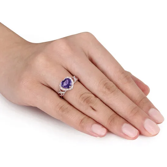 JMS always Rings Original Amour Silver 110 CT Diamond TW And 1 110 CT TGW AmethystBrazil Fashion Ring JMS always Rings Original Amour Silver 110 CT Diamond TW And 1 110 CT TGW AmethystBrazil Fashion Ring