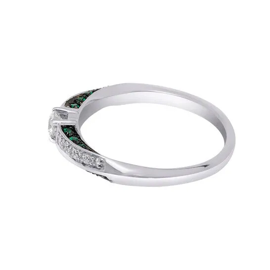 JMS always Rings Original Bliss 18K White Gold Diamond and Emerald Band Ring sz 7 20067091 JMS always Rings Original Bliss 18K White Gold Diamond and Emerald Band Ring sz 7 20067091