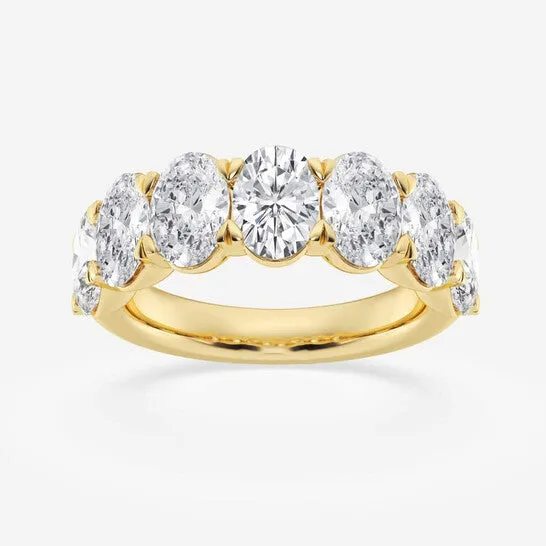 JMS always Rings Original Brilliant Diamond 14K Yellow Gold 5 CTTW OvalCut LAB GROWN Diamond Seven Stone Anniversary Band FG SI1 JMS always Rings Original Brilliant Diamond 14K Yellow Gold 5 CTTW OvalCut LAB GROWN Diamond Seven Stone Anniversary Band FG SI1