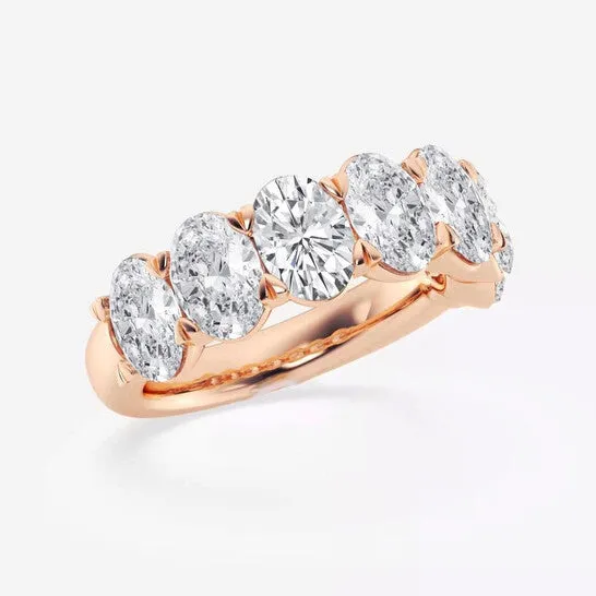 JMS always Rings Original Brilliant Diamond 14K Yellow Gold 5 CTTW OvalCut LAB GROWN Diamond Seven Stone Anniversary Band FG SI1 JMS always Rings Original Brilliant Diamond 14K Yellow Gold 5 CTTW OvalCut LAB GROWN Diamond Seven Stone Anniversary Band FG SI1