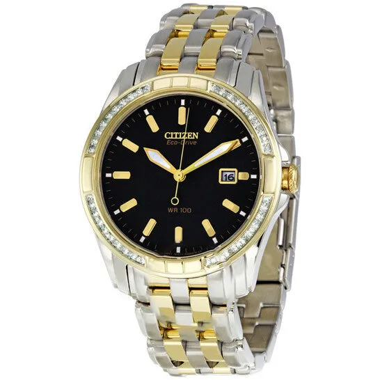 JMS always Rings Original Citizen Eco Drive Black Dial Two Tone Mens Watch BM681458E JMS always Rings Original Citizen Eco Drive Black Dial Two Tone Mens Watch BM681458E