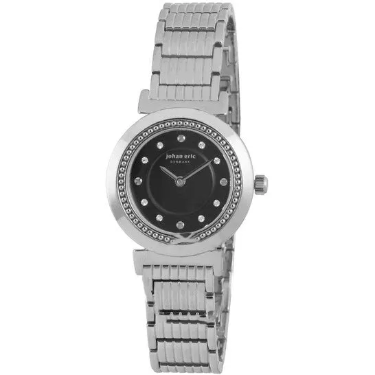 JMS always Rings Original Johan Eric Djursland Round Silvertone Steel Black Dial Swarovski Crystal Watch JE120004007B JMS always Rings Original Johan Eric Djursland Round Silvertone Steel Black Dial Swarovski Crystal Watch JE120004007B