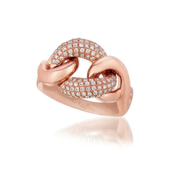 JMS always Rings Original Le Vian Ladies Gladiator links Ring set in 14K Strawberry Gold JMS always Rings Original Le Vian Ladies Gladiator links Ring set in 14K Strawberry Gold