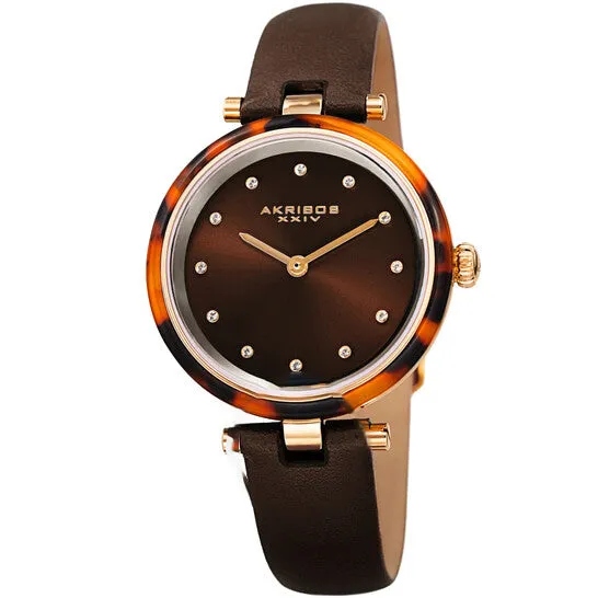 JMS always Watches Original Akribos XXIV Quartz Brown Dial Ladies Watch AK1052BR JMS always Watches Original Akribos XXIV Quartz Brown Dial Ladies Watch AK1052BR