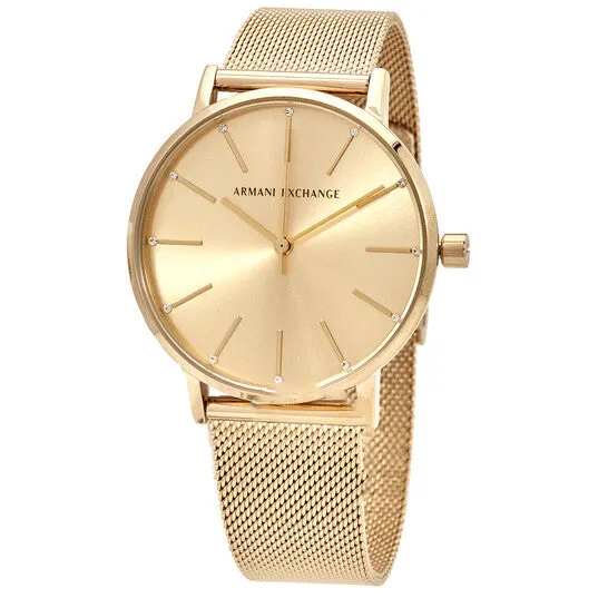 JMS always Watches Original Armani Exchange Quartz Gold Dial Ladies Watch AX5536 JMS always Watches Original Armani Exchange Quartz Gold Dial Ladies Watch AX5536
