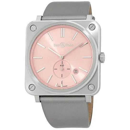 JMS always Watches Original Bell and Ross Novarosa Pink Sunray Dial Ladies Leather Watch BRSPKSTSCA JMS always Watches Original Bell and Ross Novarosa Pink Sunray Dial Ladies Leather Watch BRSPKSTSCA