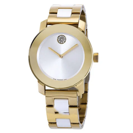 JMS always Watches Original Movado Bold Ceramic Quartz White Dial Ladies Watch 3600892