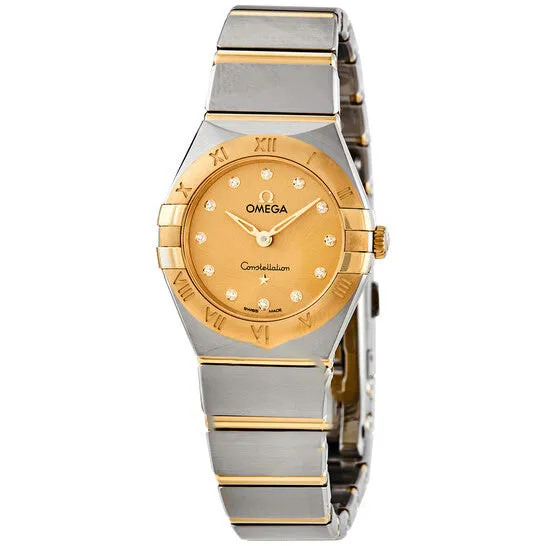 JMS always Watches Original Omega Constellation Manhattan Quartz Diamond Champagne Dial Ladies Watch 13120256058001