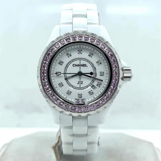JMS always Watches Original Preowned Chanel J12 Diamonds Quartz White Dial Ladies Watch H2010 JMS always Watches Original Preowned Chanel J12 Diamonds Quartz White Dial Ladies Watch H2010
