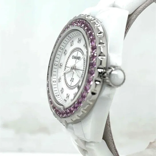 JMS always Watches Original Preowned Chanel J12 Diamonds Quartz White Dial Ladies Watch H2010 JMS always Watches Original Preowned Chanel J12 Diamonds Quartz White Dial Ladies Watch H2010