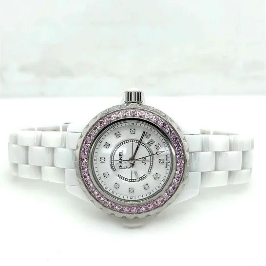 JMS always Watches Original Preowned Chanel J12 Diamonds Quartz White Dial Ladies Watch H2010 JMS always Watches Original Preowned Chanel J12 Diamonds Quartz White Dial Ladies Watch H2010